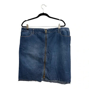Chico’s Denim Full Zip Up Mini Skirt Size 3